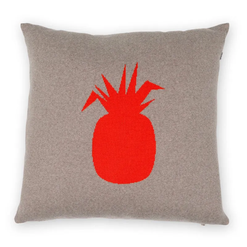 Kissenhülle 50x50cm Ananas, beige/rot