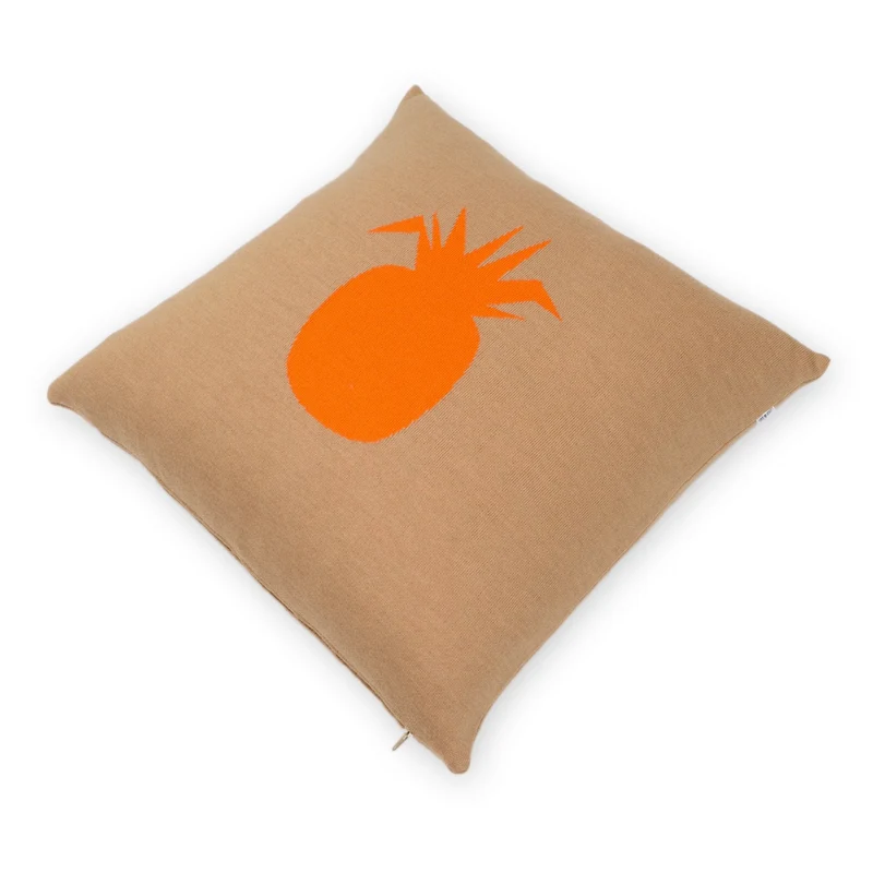 Kissenhülle 50x50cm Ananas, camel/orange