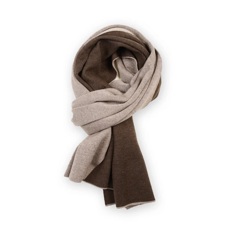 Schal Doubleface 50x180cm, beige/braun