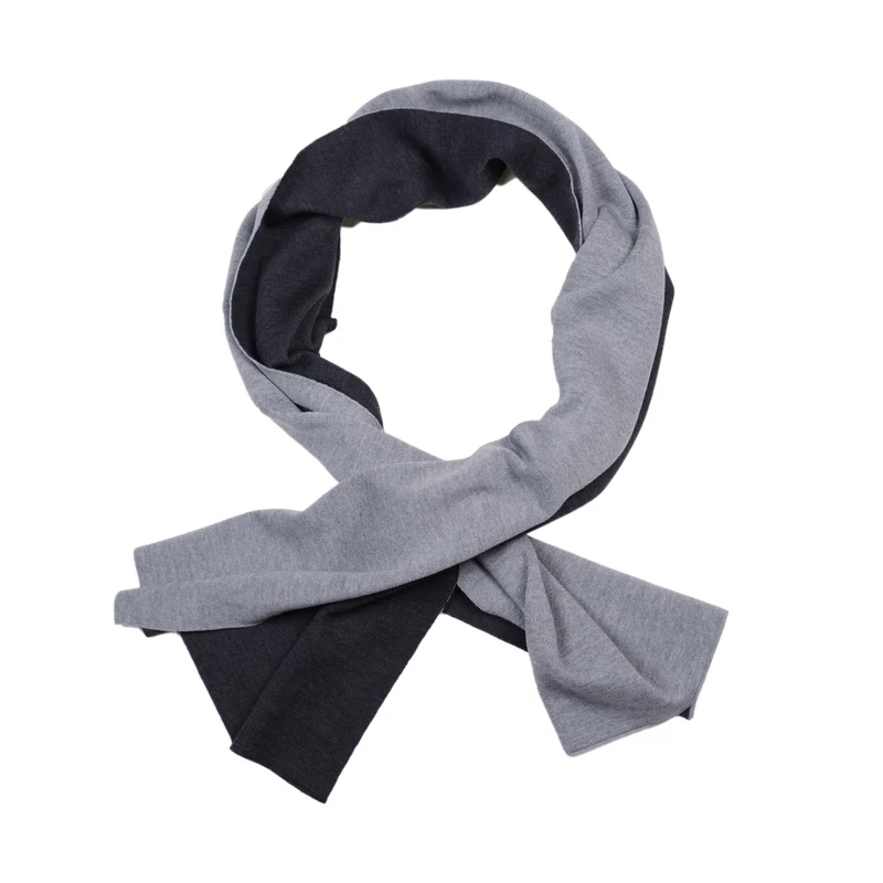 Schal Doubleface 50x180cm, grau/dunkelgrau