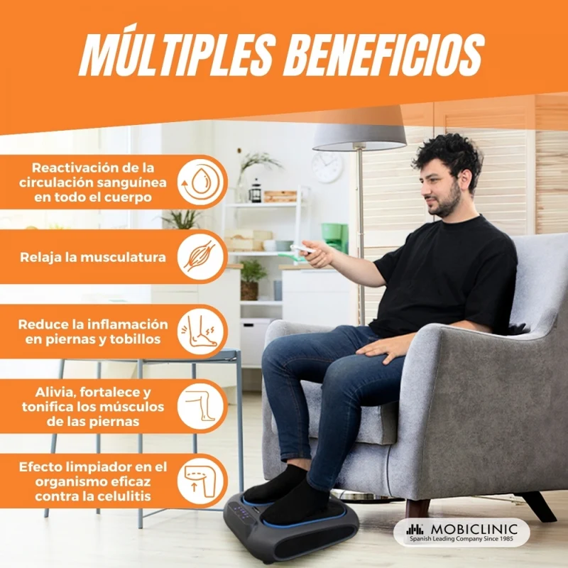 Fuß und Beinmassagegerät mit Vibration | 10 Geschwindigkeiten | 5 Programme | Modell: VIBFIT | Mobiclinic