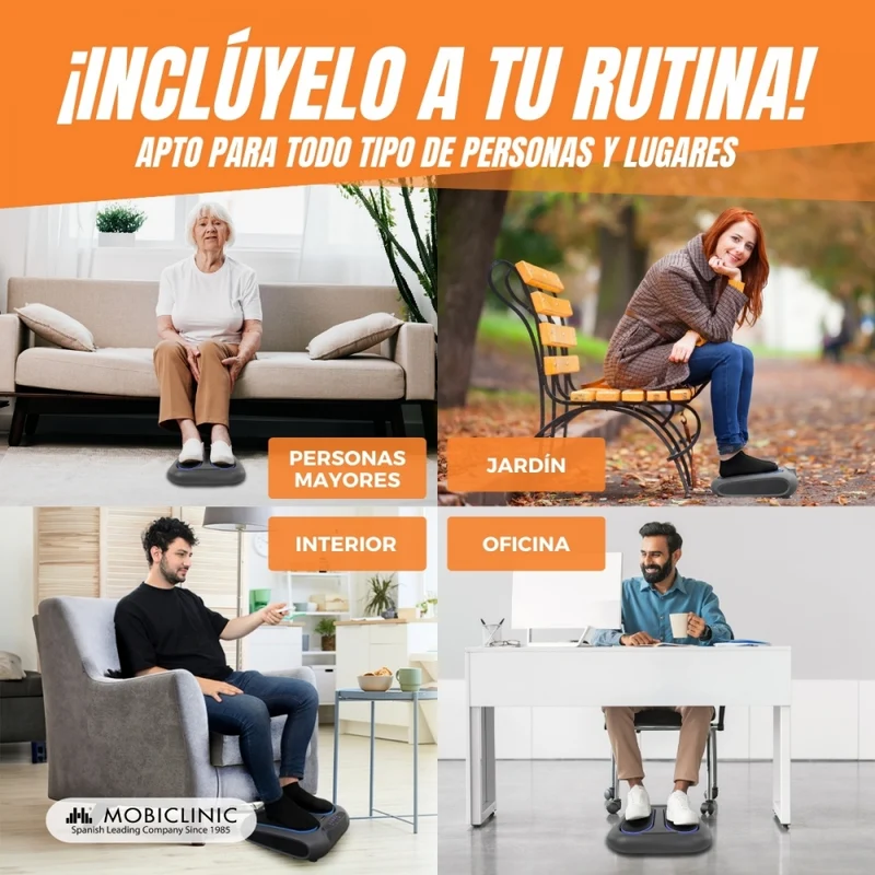 Fuß und Beinmassagegerät mit Vibration | 10 Geschwindigkeiten | 5 Programme | Modell: VIBFIT | Mobiclinic