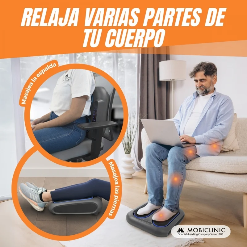 Fuß und Beinmassagegerät mit Vibration | 10 Geschwindigkeiten | 5 Programme | Modell: VIBFIT | Mobiclinic