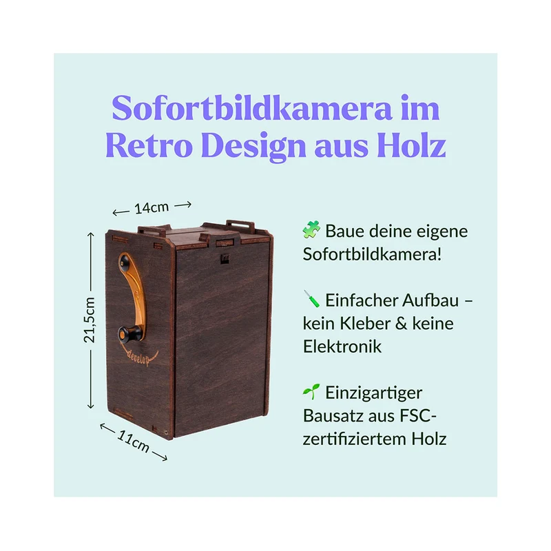 Sofortbildkamera Bausatz, inkl. Fujifilm Instax (für 10 Aufnahmen)