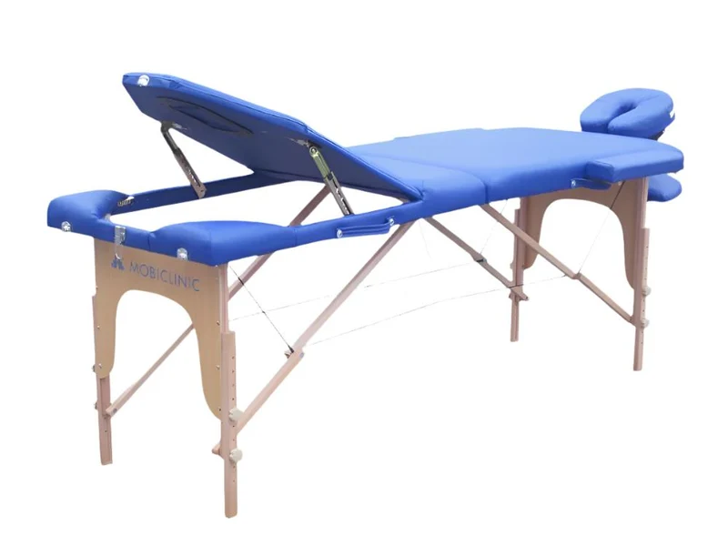 Massageliege klappbar | Kopfstützen | Tragbar | Holz | 186 x 60 cm | Blau | CA-01 PLUS | Mobiclinic