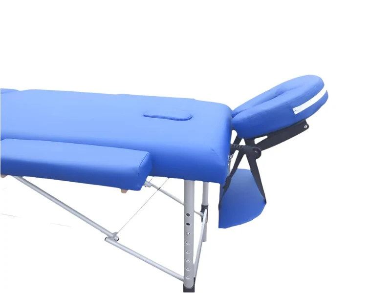 Klappbarer Massagetisch | Aluminium | Kopfstütze | Tragbar | 186 x 60 cm | Massage | Blau | CA-01 PLUS | Mobiclinic