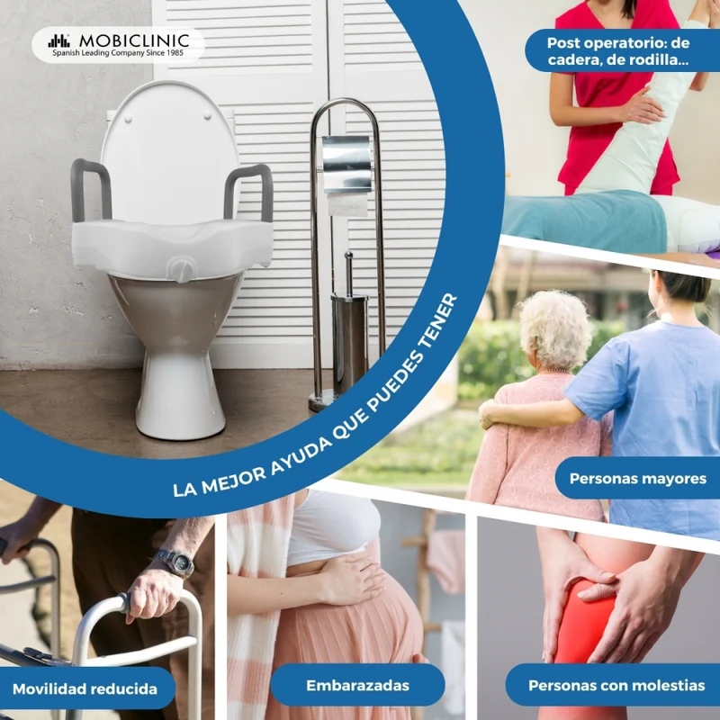 Toilettensitzerhöhung | PVC | Mit Armlehnen | 10cm | Cibeles | Mobiclinic
