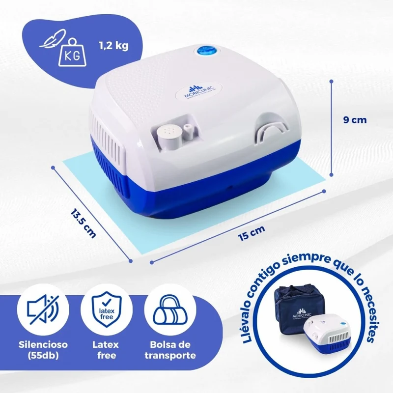 Kompressor-Vernebler | Mini | Weiß und Blau | Neb-2 | Mobiclinic