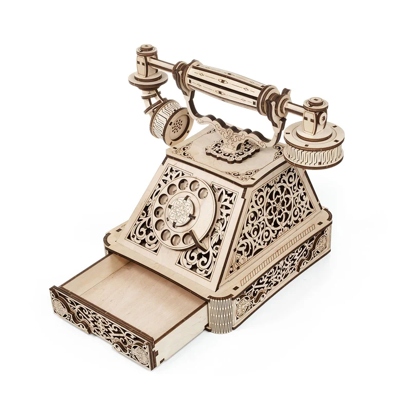 3D-Holzpuzzle, Retro Telefon