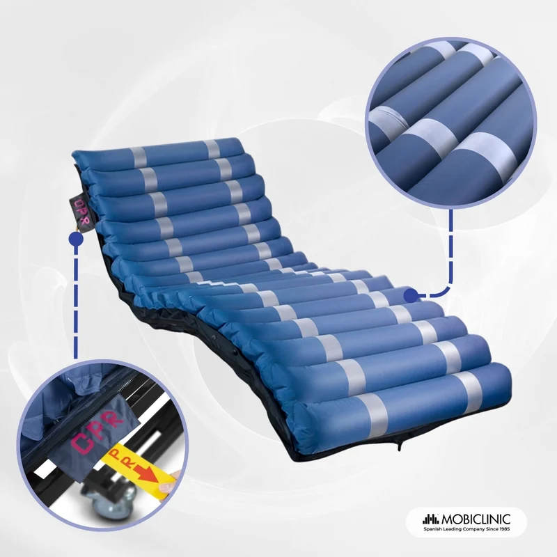 Anti-Dekubitus-Matratze | Breiter | Mit Kompressor | 200x105x12,8 | 17 Zellen | TPU-Nylon | Blau | Mobi 3 PLUS | Mobiclinic