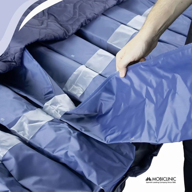 Anti-Dekubitus-Matratze | Breiter | Mit Kompressor | 200x105x12,8 | 17 Zellen | TPU-Nylon | Blau | Mobi 3 PLUS | Mobiclinic