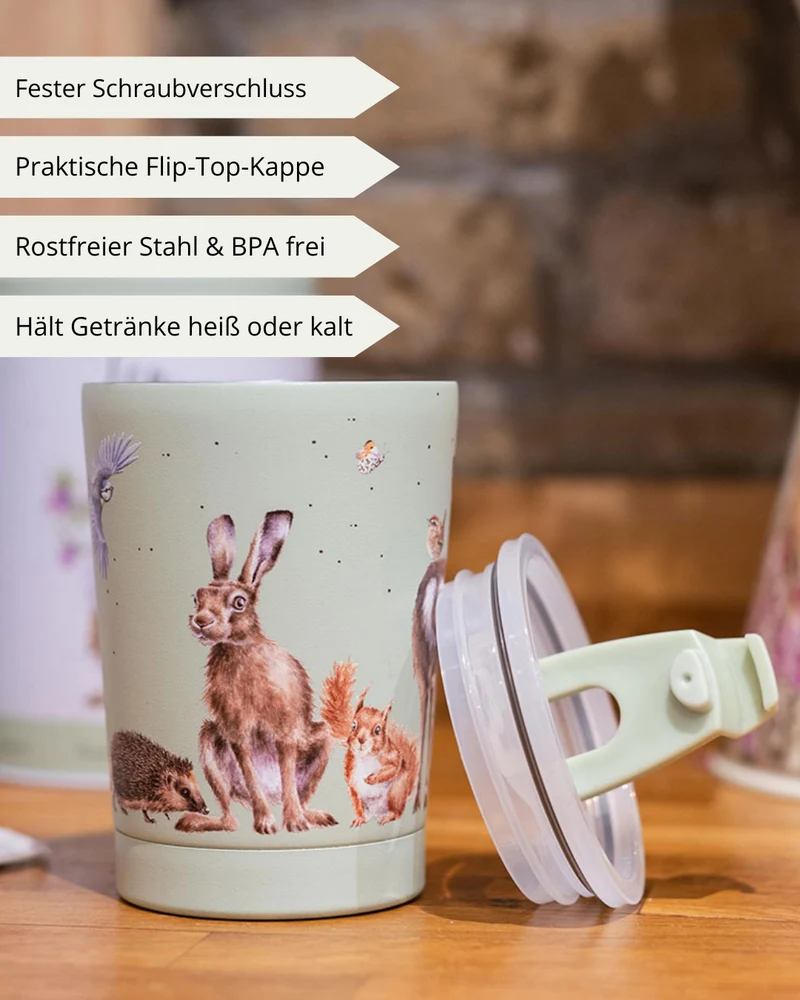 Waldtiere Thermosbecher To Go "Woodland" von Wrendale Designs