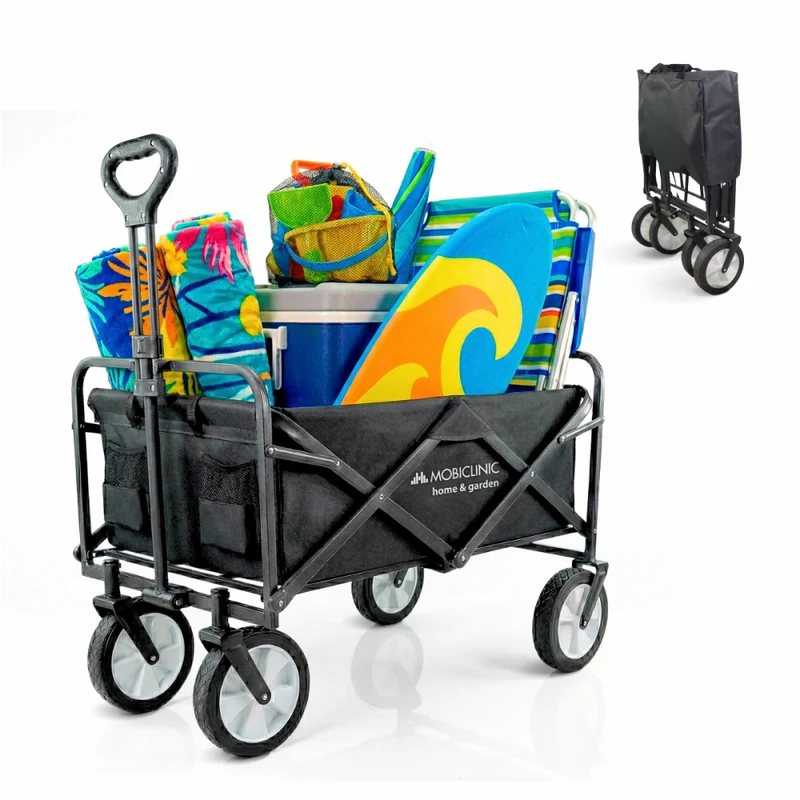 Transportwagen für Strand und Garten | Verstellbarer Griff | 85x54,5x75cm | Zusammenklappbar | 360º-Räder |Duna Pro | Mobiclinic