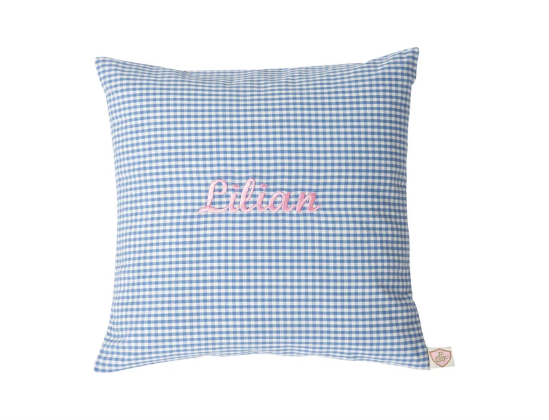 Kissen personalisiert VICHY KARO royalblau