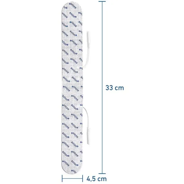 Lange Rückenelektrode - 33x4 cm - 2 Stück - passend zu axion, Prorelax, Promed - 2mm Steckanschluss