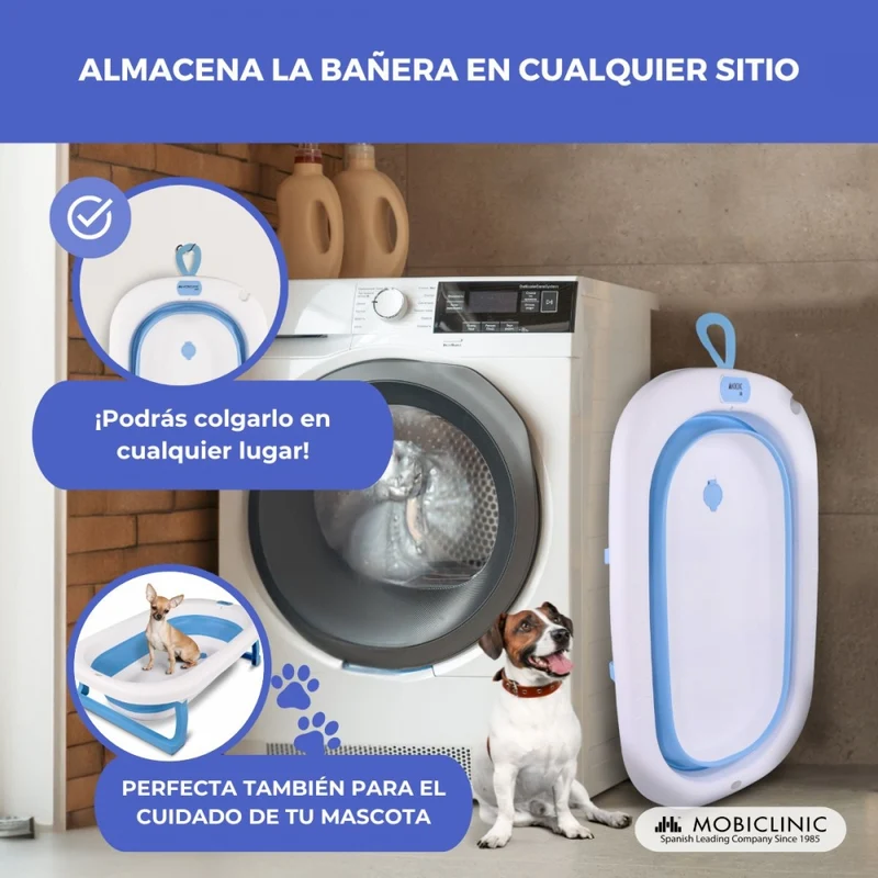 Kinderbadewanne | Faltbar | Kompakt | Rutschfest | Mit Beinen | Blau | Bubba | Mobiclinic