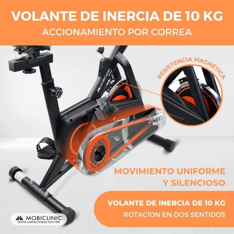 Heimtrainer | Schwungrad 10 kg | Verstellbar | Mit Rädern | LCD-Display | Max. 120kg | Makalu | Mobiclinic