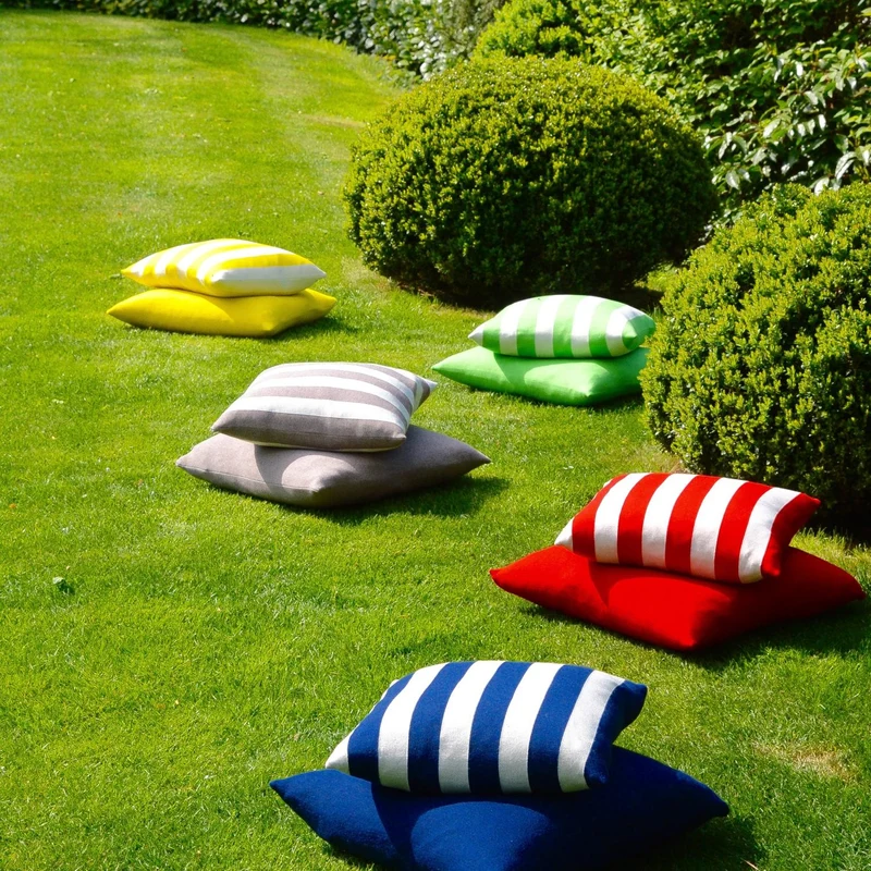 Kissenhülle 50x50cm Stripes, gelb/weiß