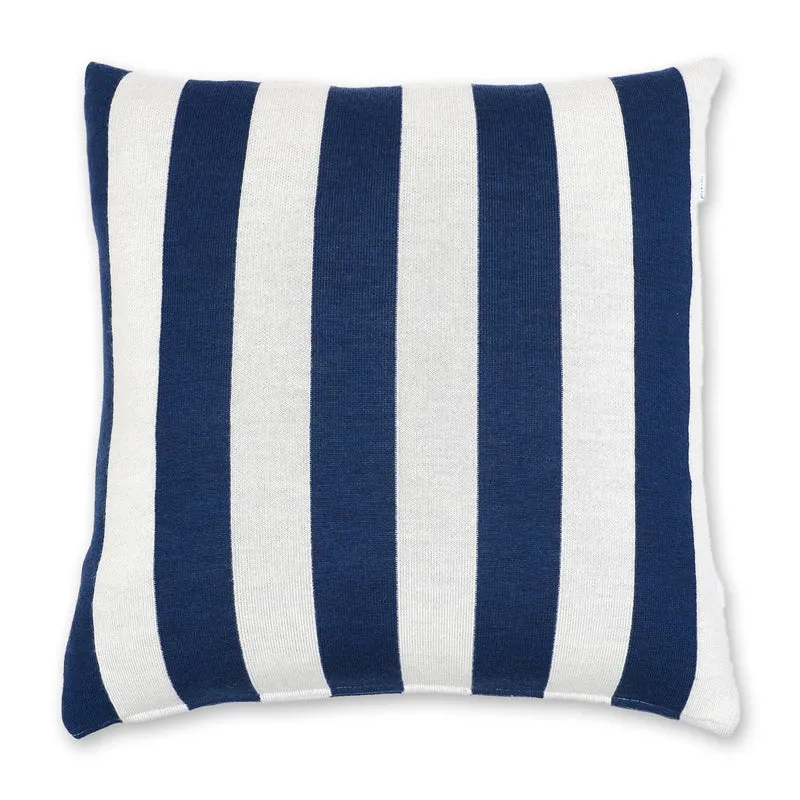 Kissenhülle 50x50cm Stripes, dunkelblau/weiß