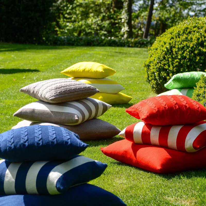 Kissenhülle 50x50cm Stripes, dunkelblau/weiß
