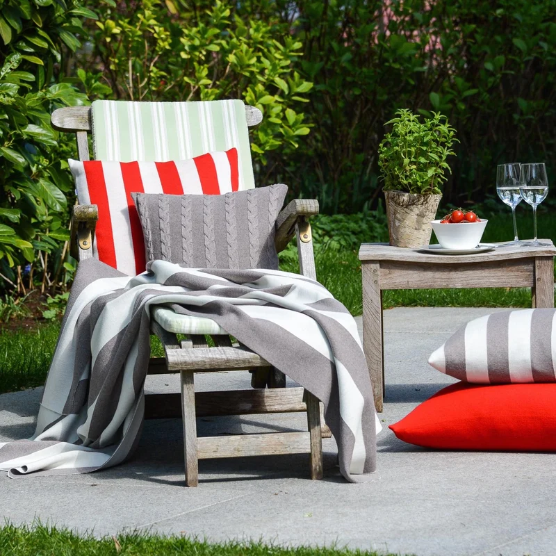 Kissenhülle 50x50cm Stripes, beige/weiß