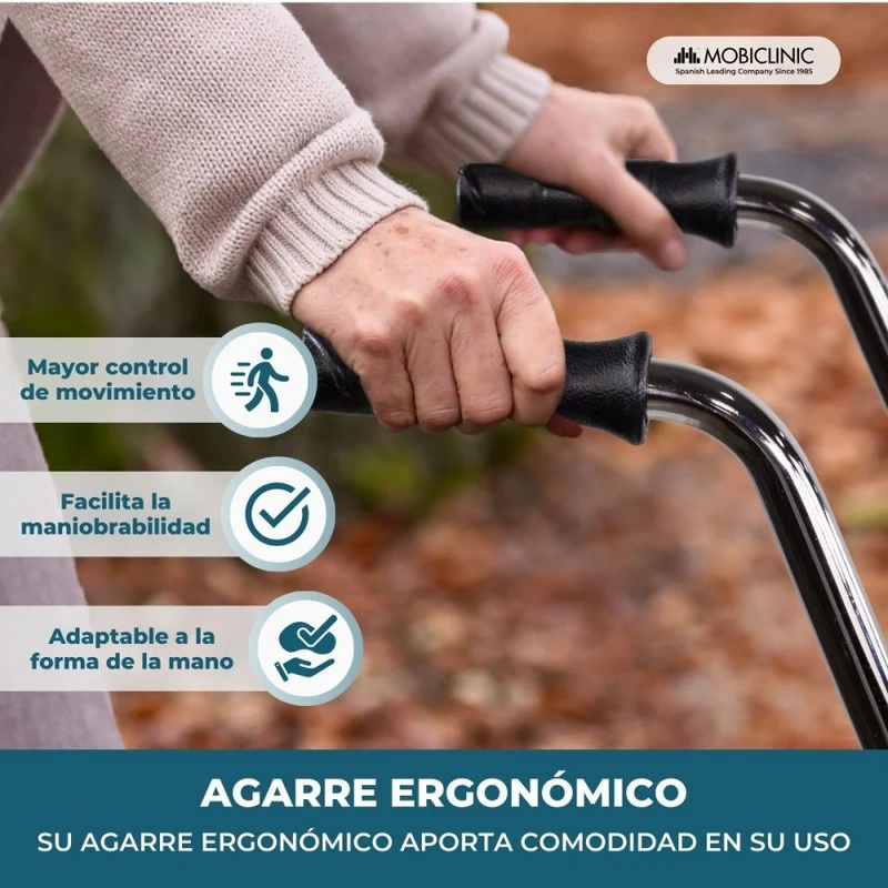Rollator für ältere Menschen | Faltbar | Sitz | 2 Räder | Blau | Emérita | Mobiclinic