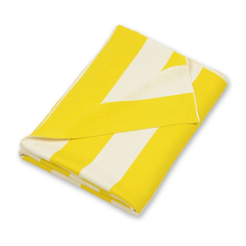 Decke 140x180cm Stripes, gelb/weiß