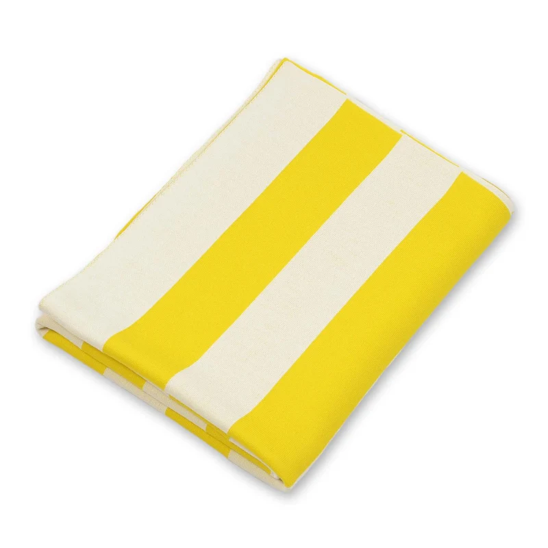 Decke 140x180cm Stripes, gelb/weiß
