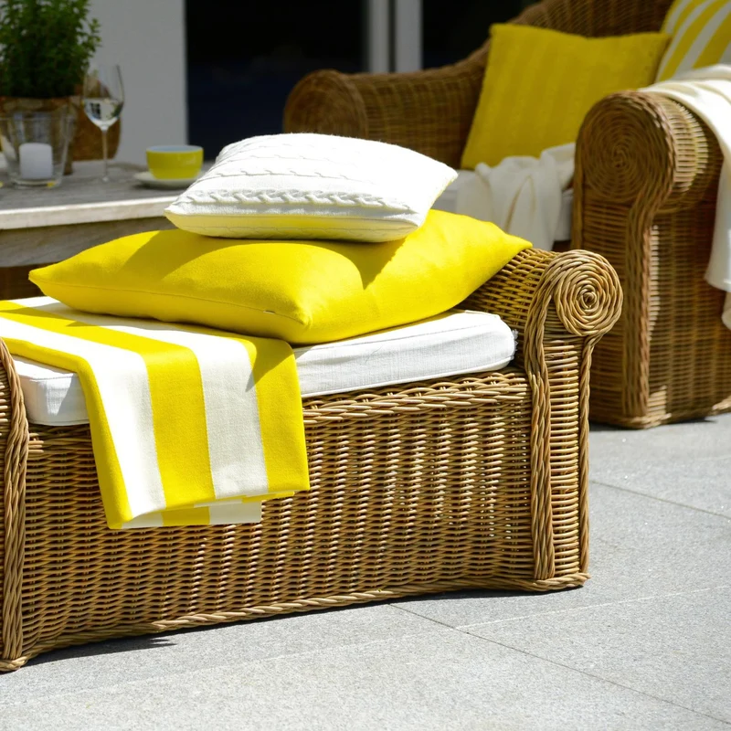 Decke 140x180cm Stripes, gelb/weiß