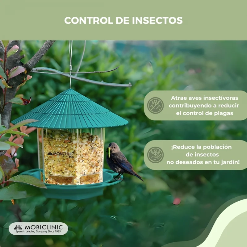 Vogelhäuschen | Silvestres | 1,2 L | Outdoor | 20 x 22 x 20 | Garten | Hängend | Spatzen | Pico | Mobiclinic