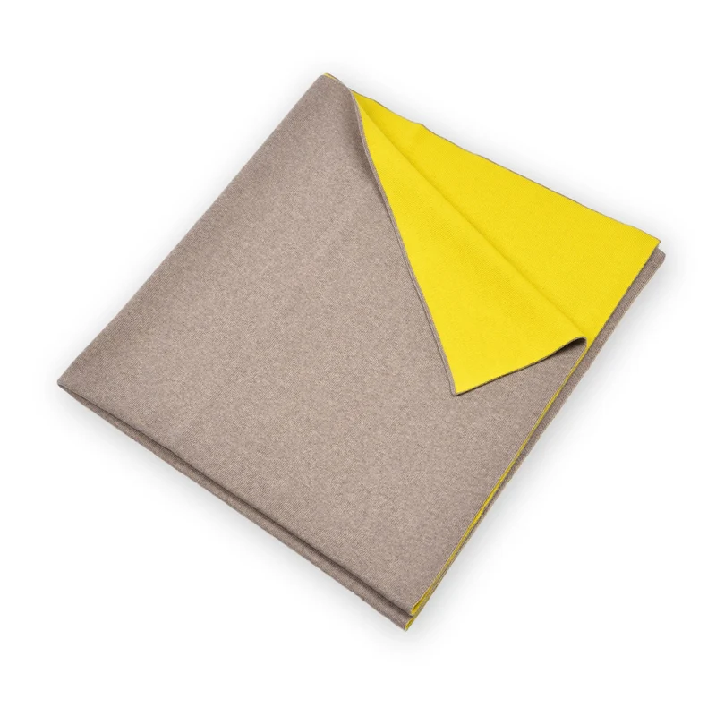 Baby/Kinderdecke 90x90cm Doubleface beige/gelb