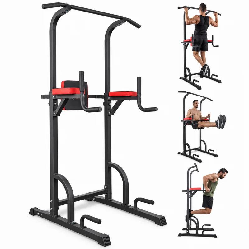 Klimmzugstation | Komplettes Training | Verstellbare Rückenlehne | Widerstandsfähig | Gepolstert | Stahl | Max 200kg | MultiFit