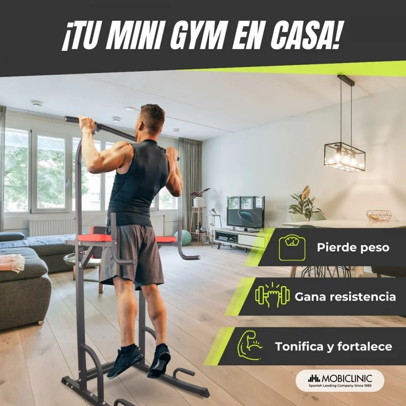 Klimmzugstation | Komplettes Training | Verstellbare Rückenlehne | Widerstandsfähig | Gepolstert | Stahl | Max 200kg | MultiFit