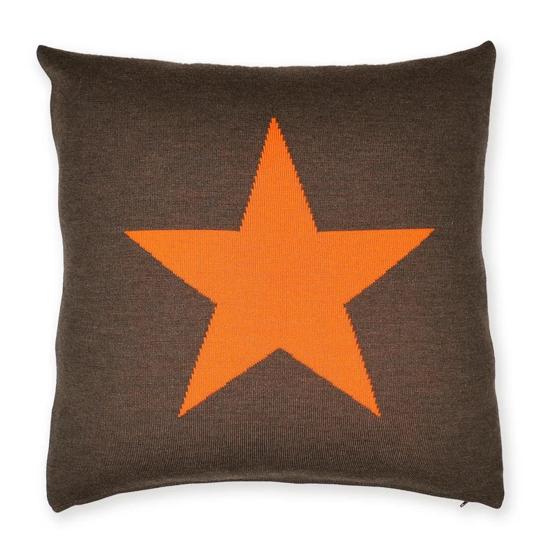 Kissenhülle 50x50cm Star, braun/orange