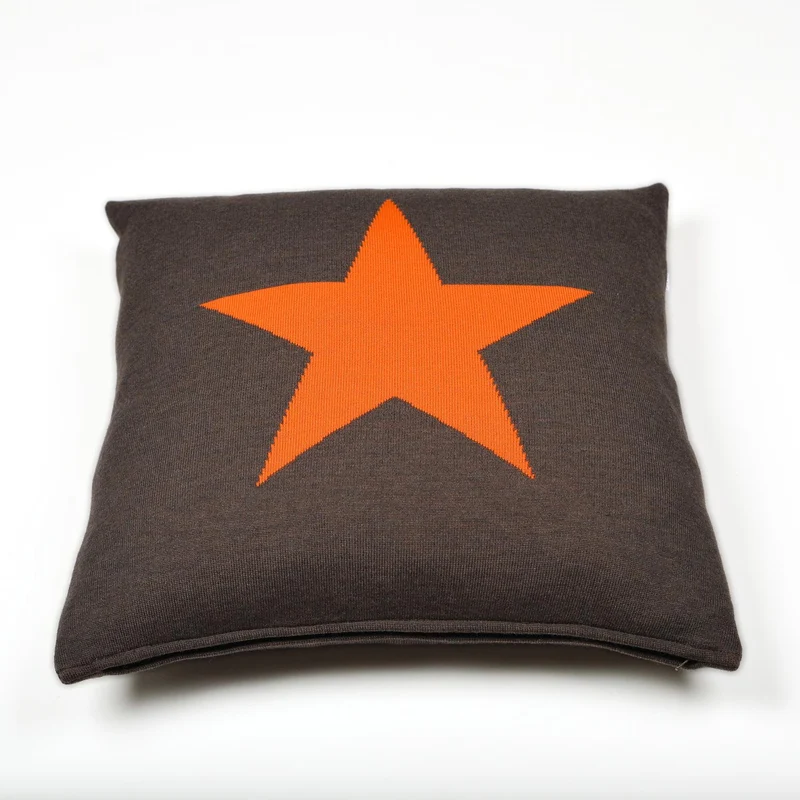 Kissenhülle 50x50cm Star, braun/orange