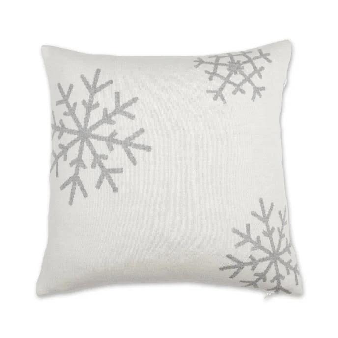 Kissenhülle 50x50cm Snowflakes, weiß/grau