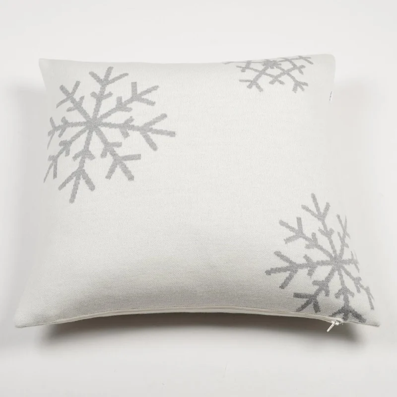 Kissenhülle 50x50cm Snowflakes, weiß/grau