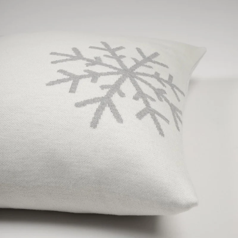 Kissenhülle 50x50cm Snowflakes, weiß/grau