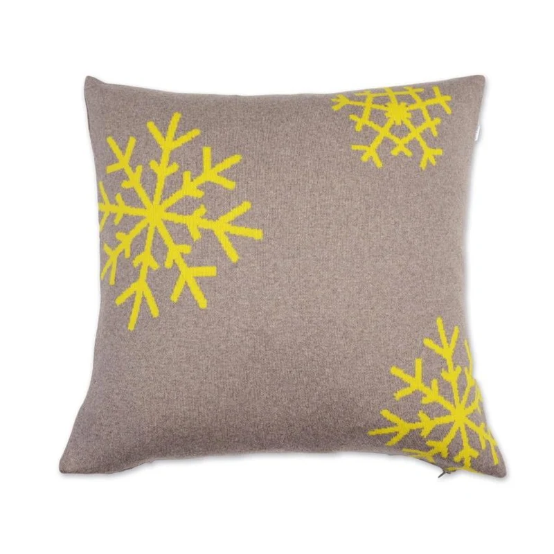 Kissenhülle 50x50cm Snowflakes, beige/gelb