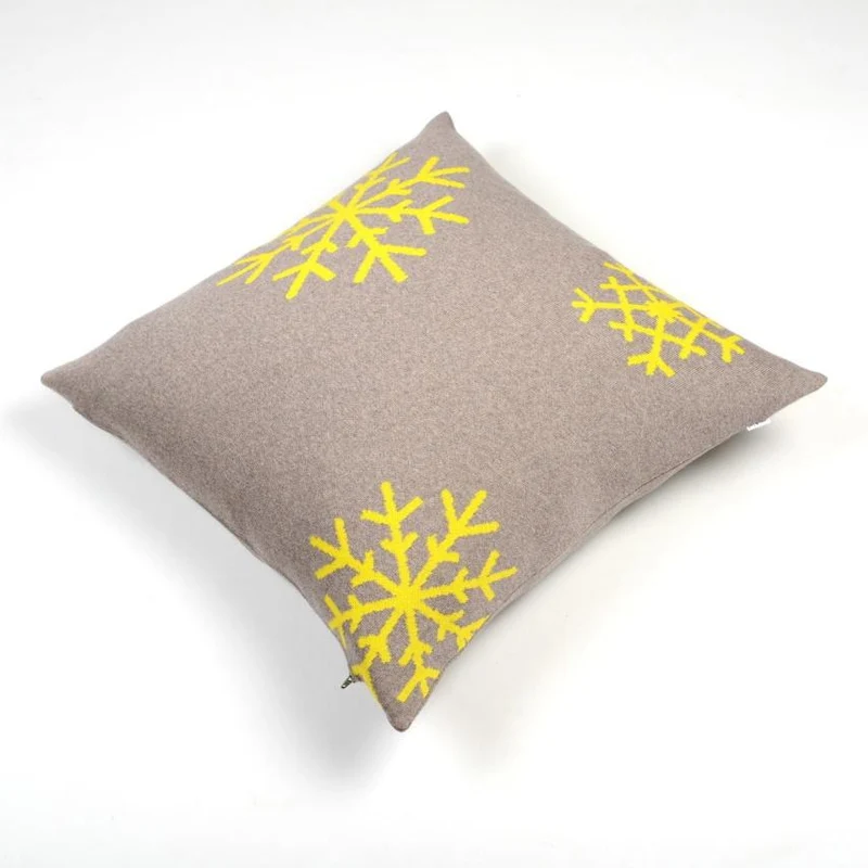 Kissenhülle 50x50cm Snowflakes, beige/gelb