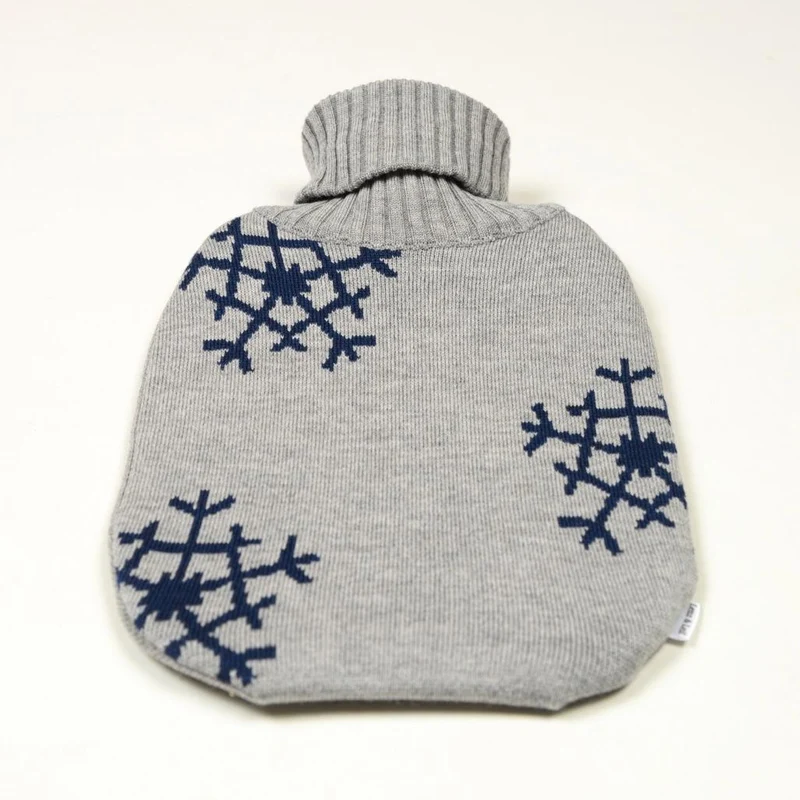 Wärmflasche Snowflakes, grau/blau