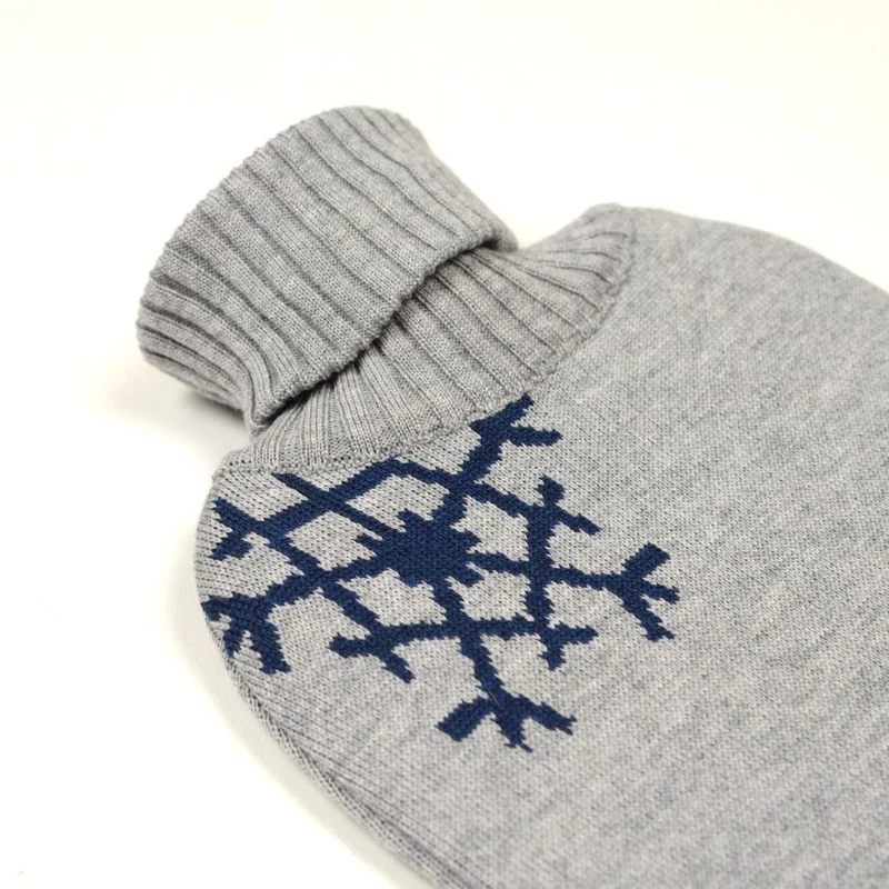 Wärmflasche Snowflakes, grau/blau