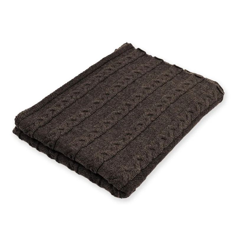 Decke 140x180cm Zopf, braun