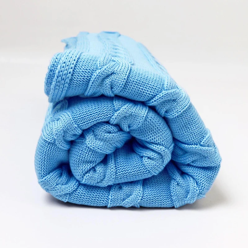 Decke 140x180cm Zopf, türkis
