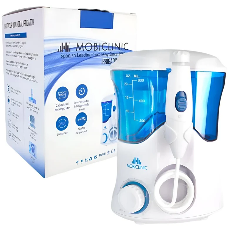 Zahndusche | 7 Funktionsköpfe | 600 ml Fassungsvermögen | Mobiclinic