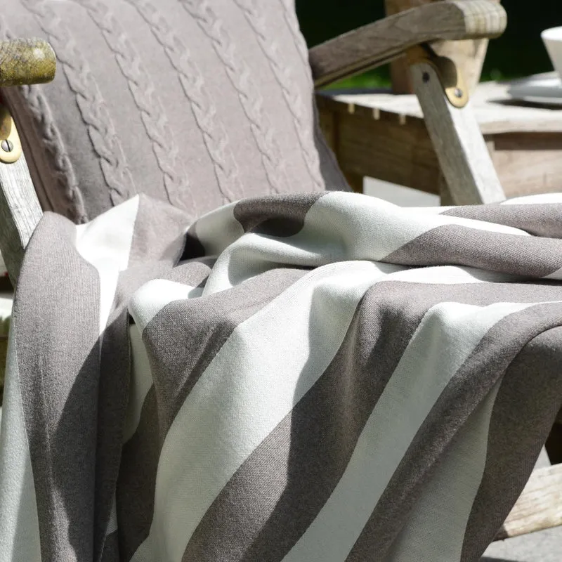 Decke 140x180cm Stripes, beige/weiß