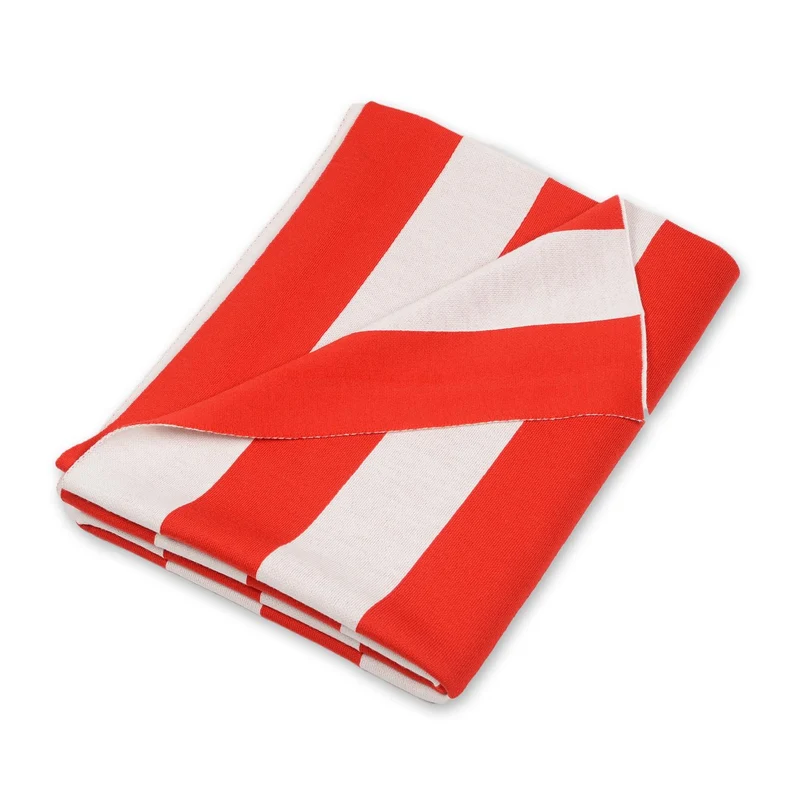 Decke 140x180cm Stripes, rot/weiß