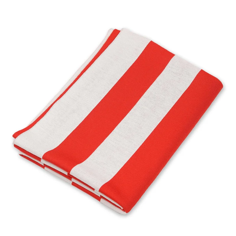 Decke 140x180cm Stripes, rot/weiß