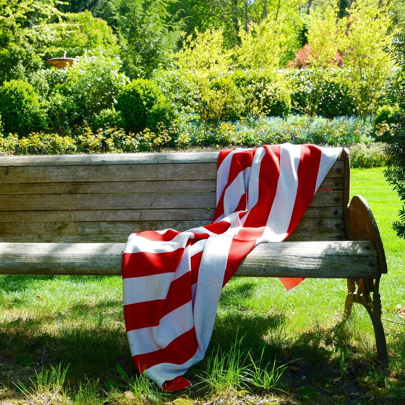 Decke 140x180cm Stripes, rot/weiß