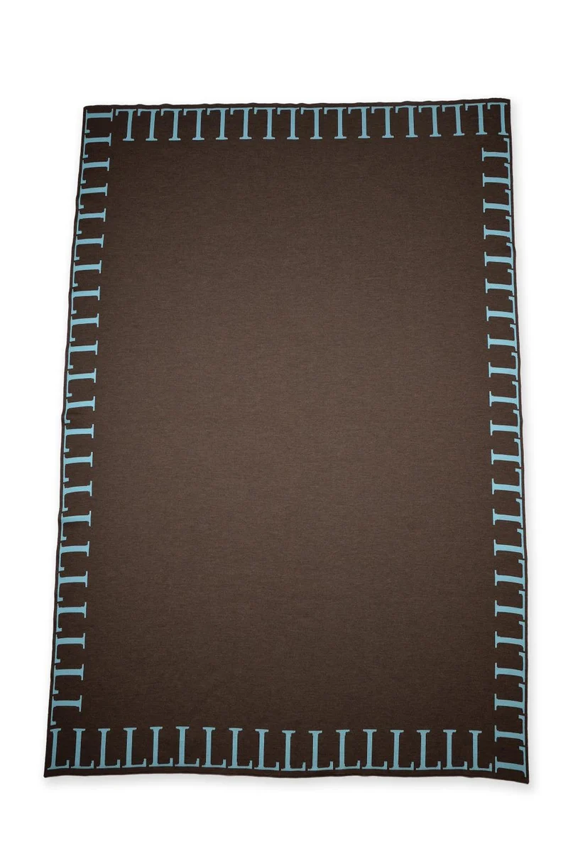Decke 140x180cm LLLL, braun/türkis